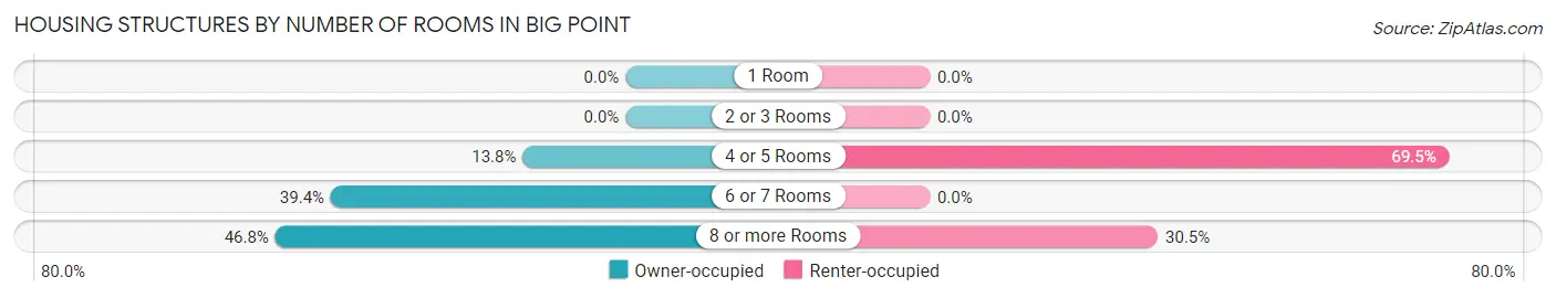 Housing Structures by Number of Rooms in Big Point