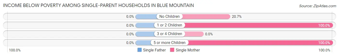 Income Below Poverty Among Single-Parent Households in Blue Mountain