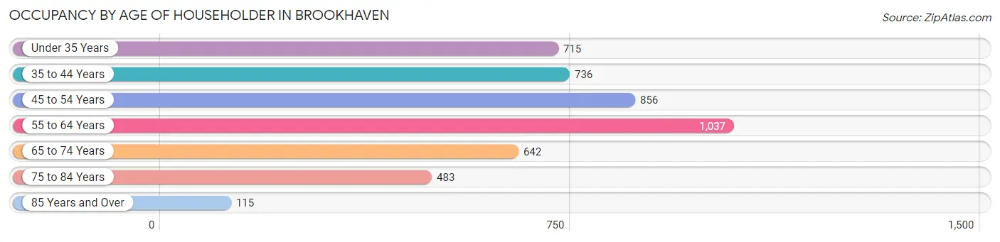 Occupancy by Age of Householder in Brookhaven