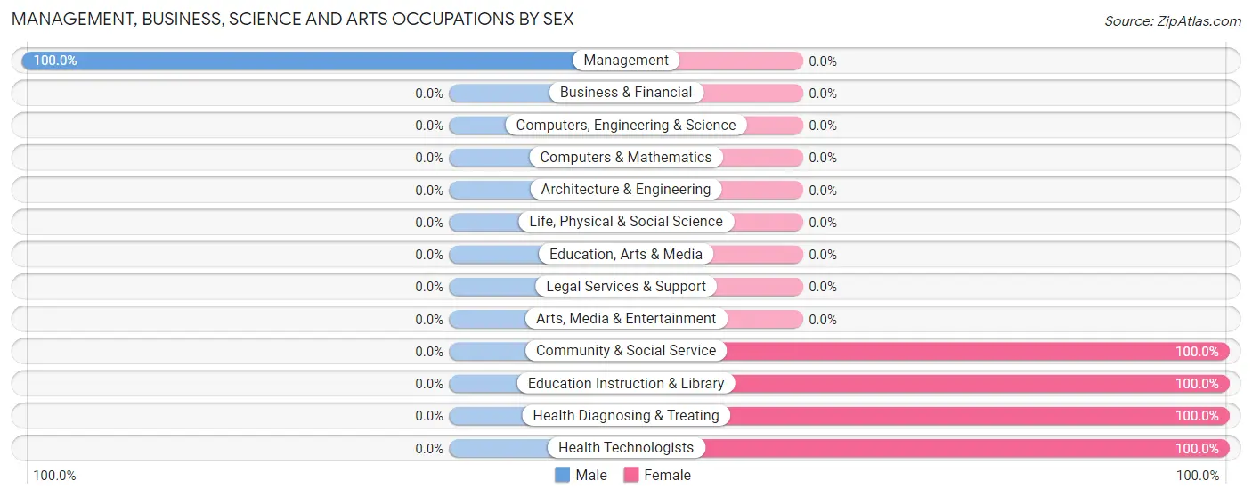 Management, Business, Science and Arts Occupations by Sex in Clara
