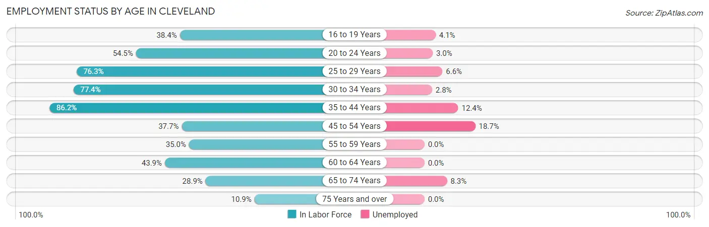 Employment Status by Age in Cleveland