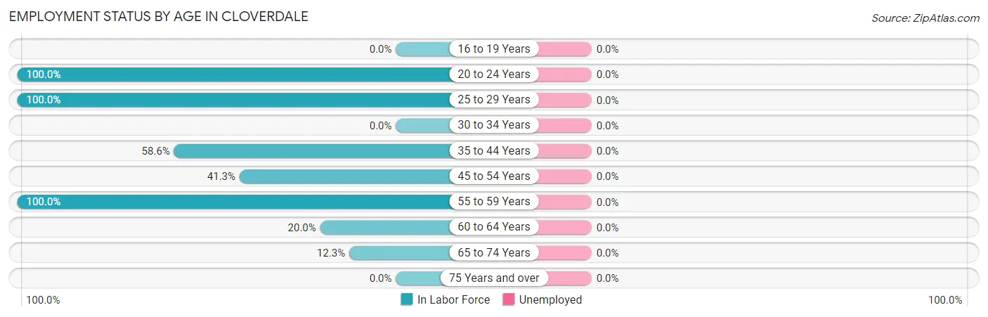 Employment Status by Age in Cloverdale