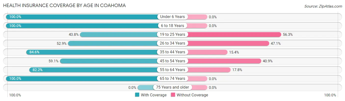 Health Insurance Coverage by Age in Coahoma