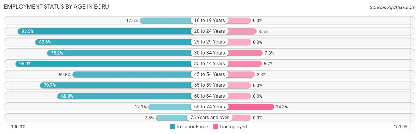 Employment Status by Age in Ecru