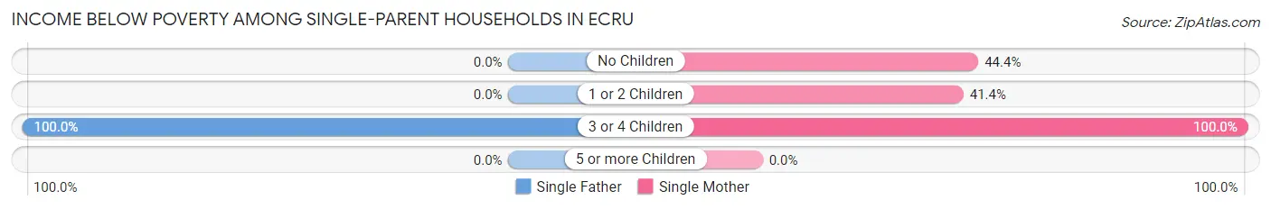 Income Below Poverty Among Single-Parent Households in Ecru