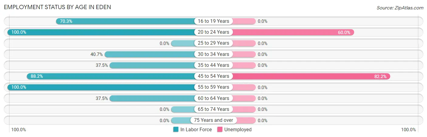 Employment Status by Age in Eden