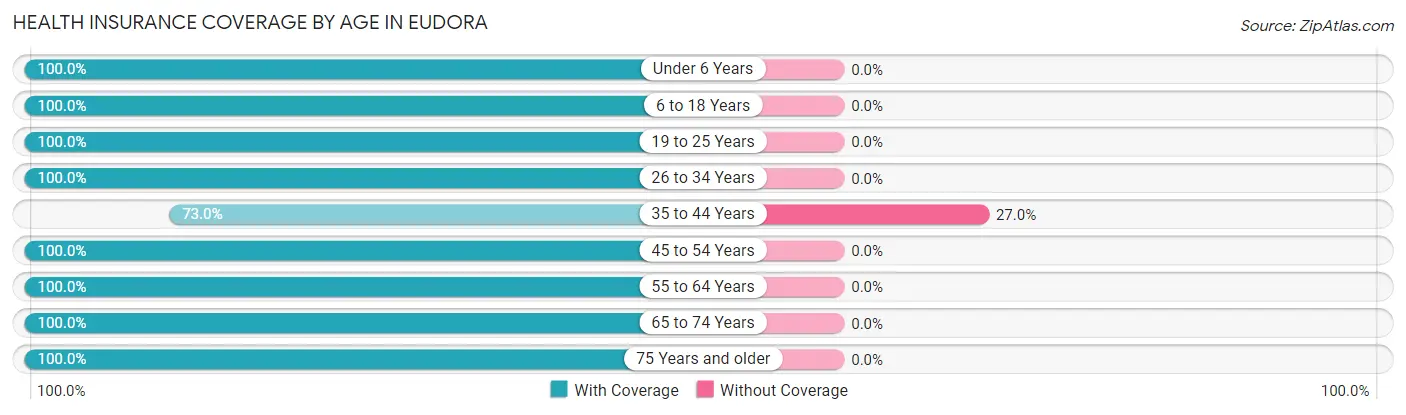 Health Insurance Coverage by Age in Eudora