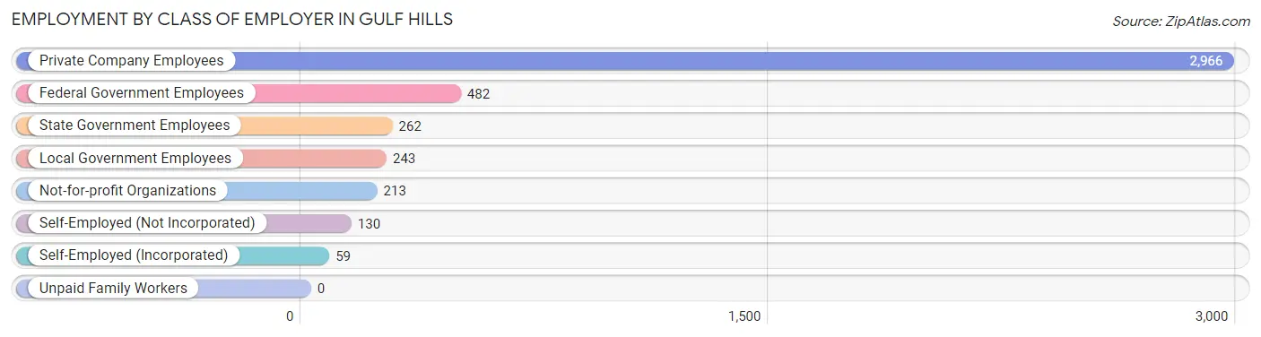 Employment by Class of Employer in Gulf Hills