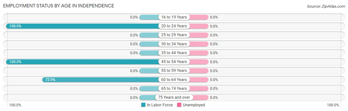 Employment Status by Age in Independence