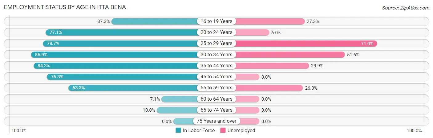 Employment Status by Age in Itta Bena