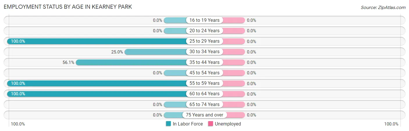 Employment Status by Age in Kearney Park