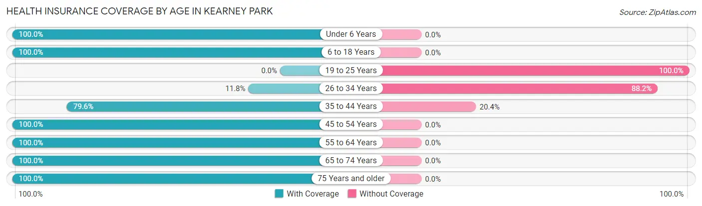 Health Insurance Coverage by Age in Kearney Park
