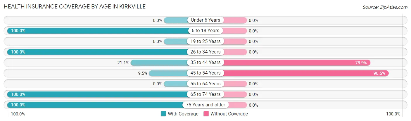 Health Insurance Coverage by Age in Kirkville