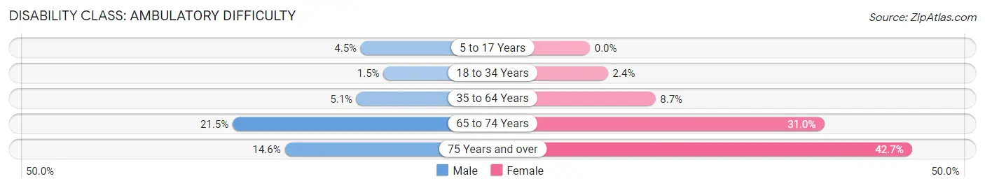 Disability in Kosciusko: <span>Ambulatory Difficulty</span>