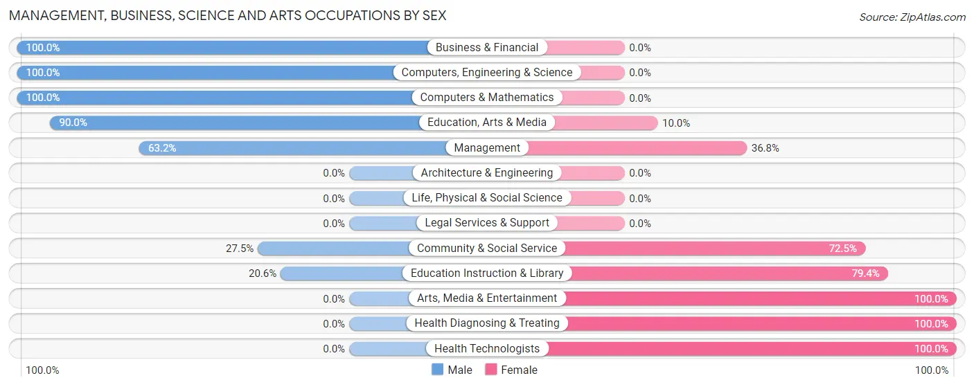 Management, Business, Science and Arts Occupations by Sex in Leakesville