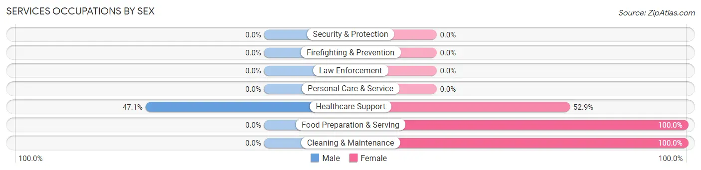 Services Occupations by Sex in Lumberton