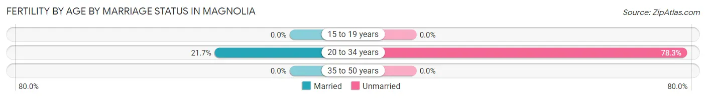 Female Fertility by Age by Marriage Status in Magnolia