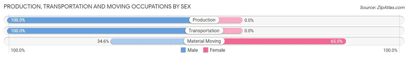 Production, Transportation and Moving Occupations by Sex in Magnolia