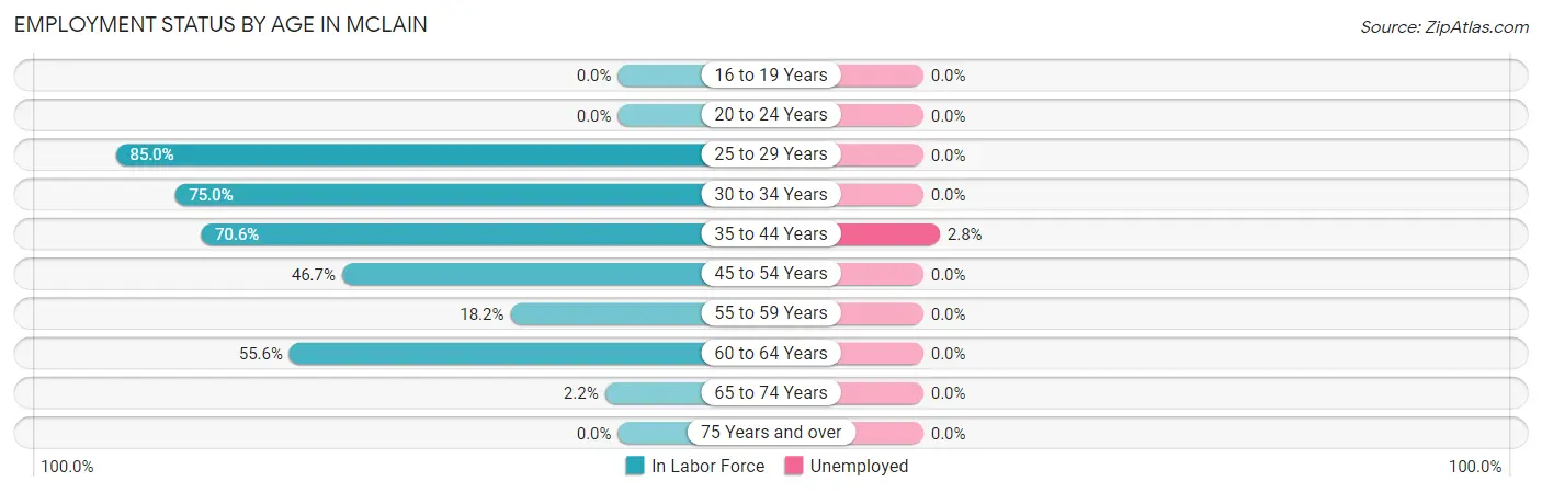 Employment Status by Age in McLain