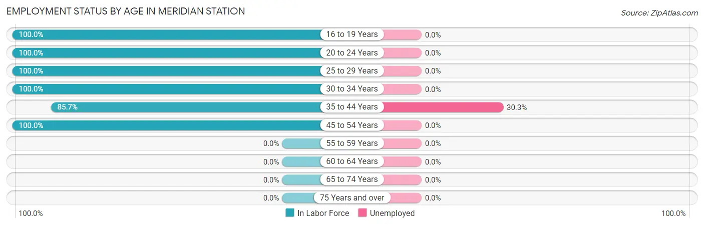 Employment Status by Age in Meridian Station