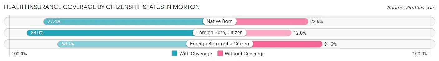Health Insurance Coverage by Citizenship Status in Morton