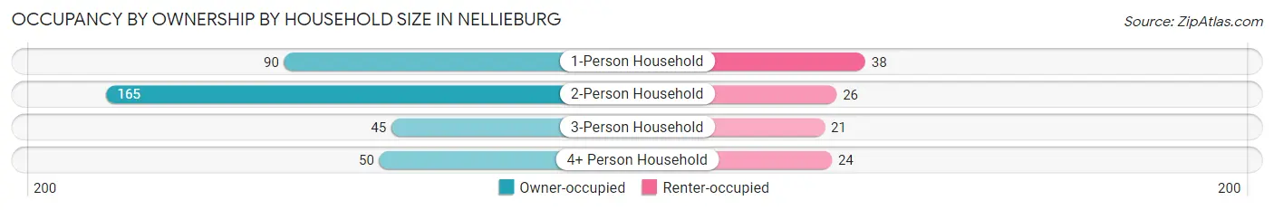 Occupancy by Ownership by Household Size in Nellieburg