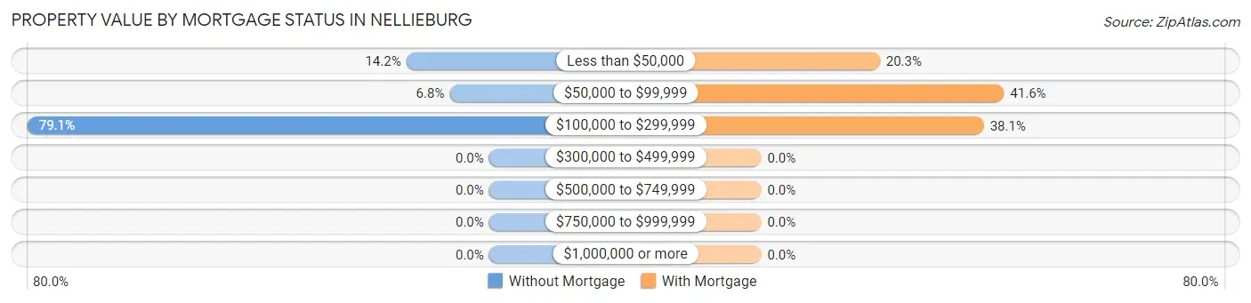 Property Value by Mortgage Status in Nellieburg