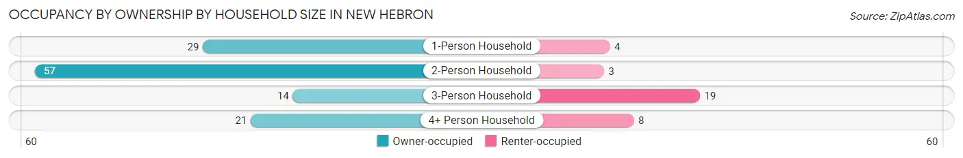 Occupancy by Ownership by Household Size in New Hebron
