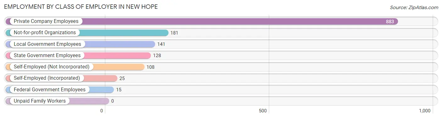 Employment by Class of Employer in New Hope