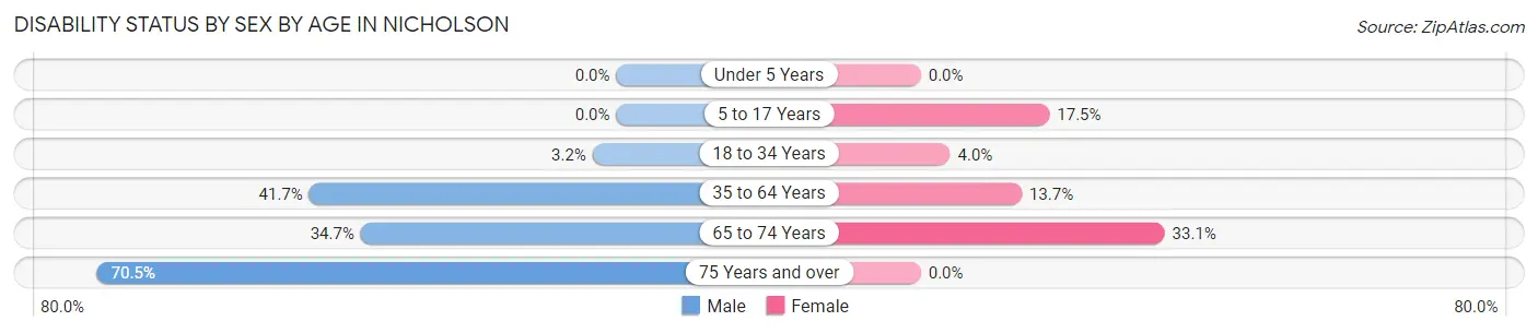 Disability Status by Sex by Age in Nicholson
