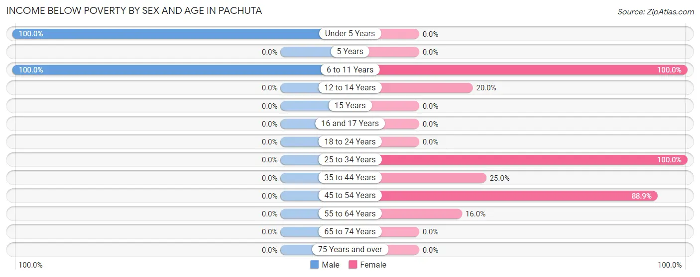 Income Below Poverty by Sex and Age in Pachuta