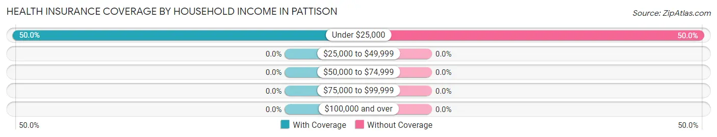Health Insurance Coverage by Household Income in Pattison
