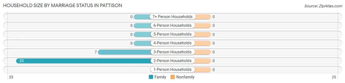 Household Size by Marriage Status in Pattison