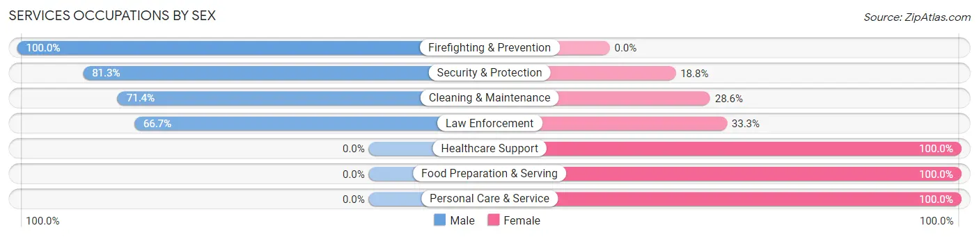 Services Occupations by Sex in Port Gibson