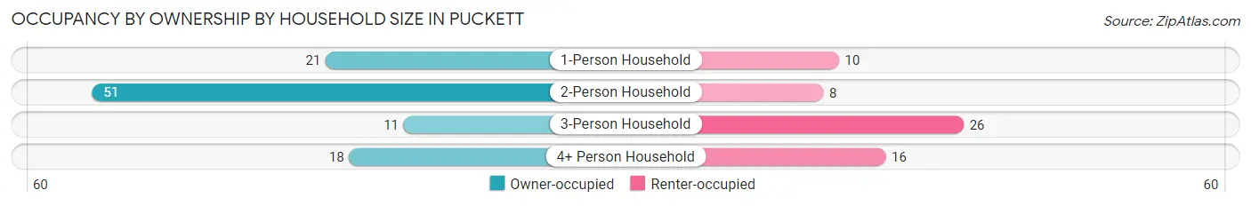 Occupancy by Ownership by Household Size in Puckett