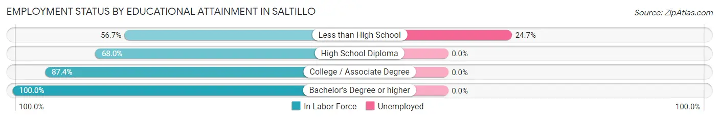 Employment Status by Educational Attainment in Saltillo