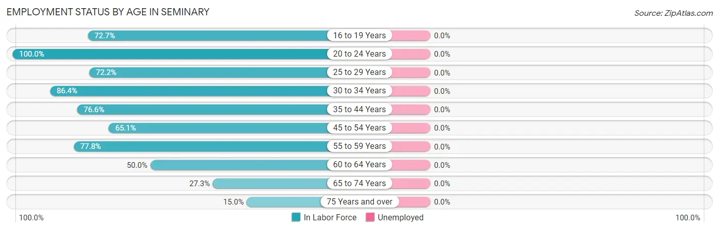 Employment Status by Age in Seminary