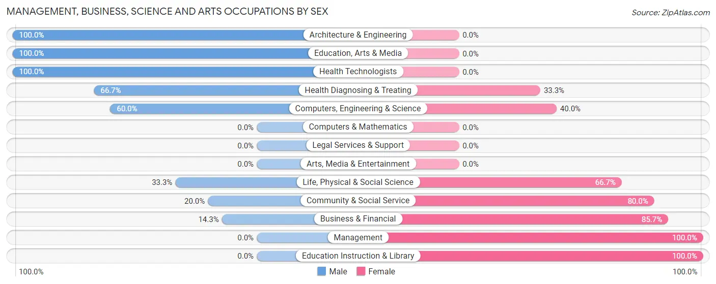 Management, Business, Science and Arts Occupations by Sex in Seminary