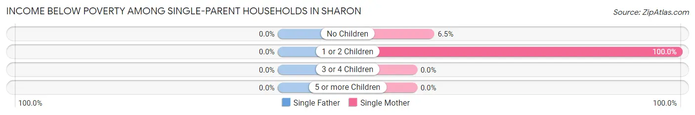 Income Below Poverty Among Single-Parent Households in Sharon