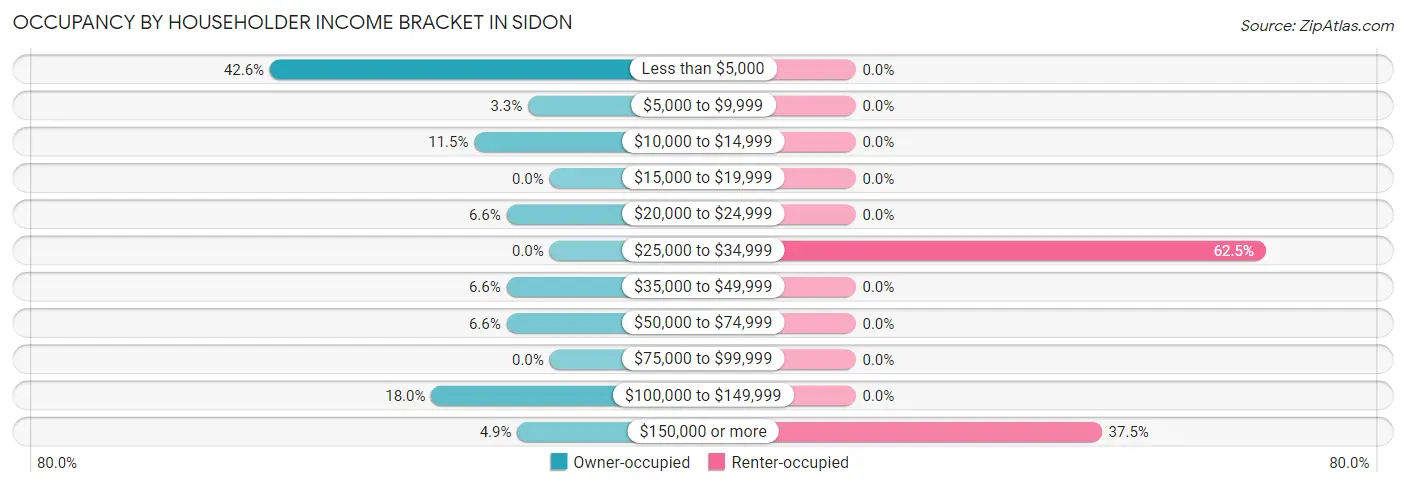 Occupancy by Householder Income Bracket in Sidon