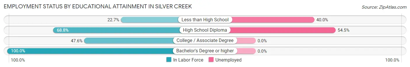 Employment Status by Educational Attainment in Silver Creek