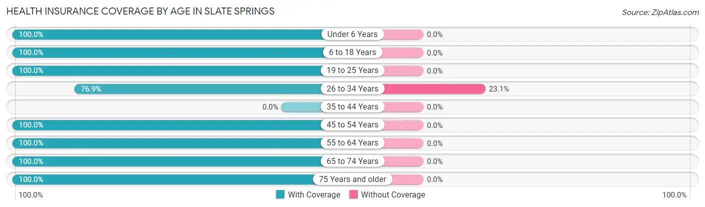Health Insurance Coverage by Age in Slate Springs