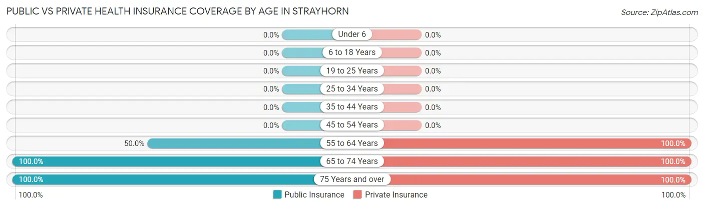 Public vs Private Health Insurance Coverage by Age in Strayhorn