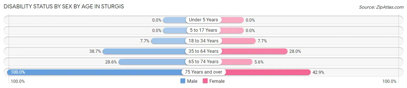 Disability Status by Sex by Age in Sturgis