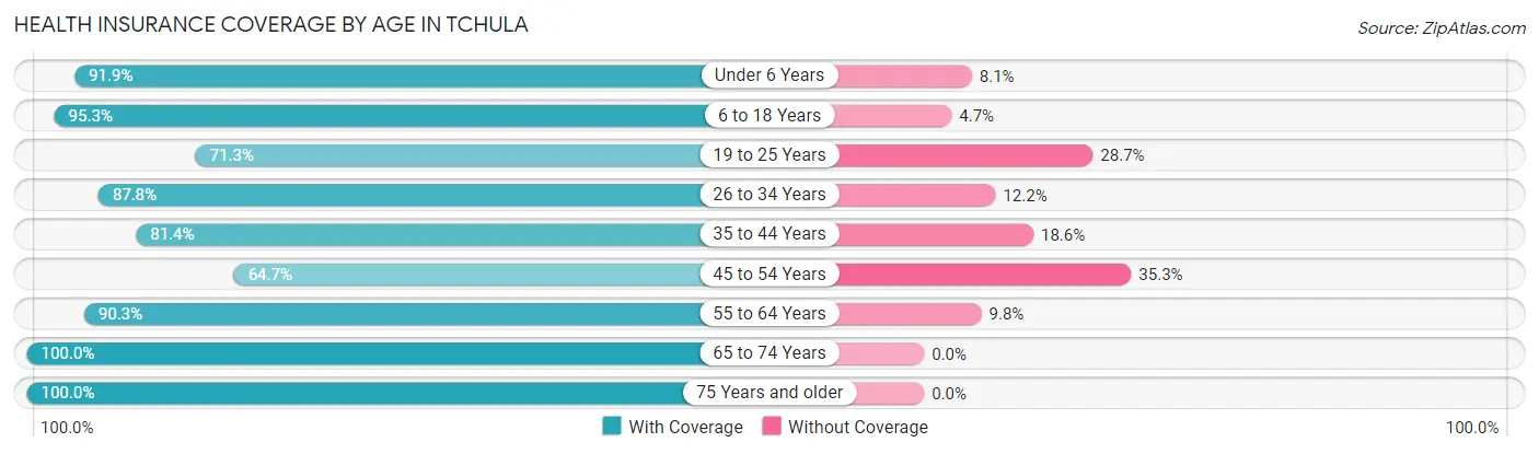 Health Insurance Coverage by Age in Tchula