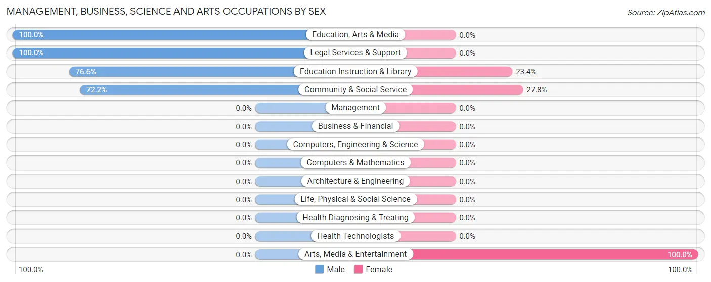 Management, Business, Science and Arts Occupations by Sex in University