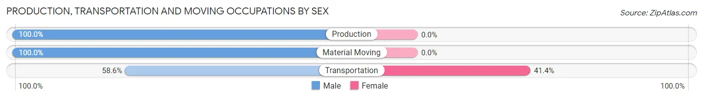 Production, Transportation and Moving Occupations by Sex in Alberton