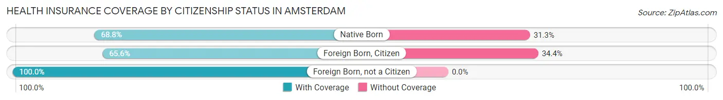 Health Insurance Coverage by Citizenship Status in Amsterdam