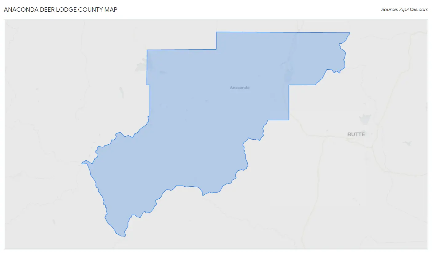 Anaconda Deer Lodge County Map