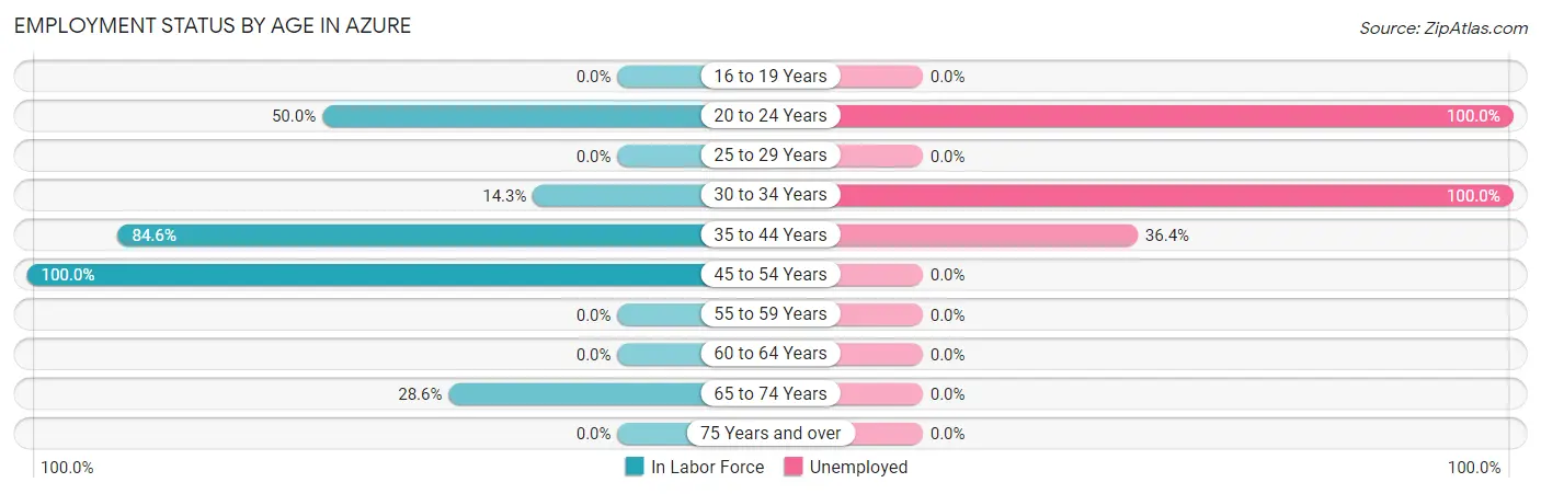 Employment Status by Age in Azure